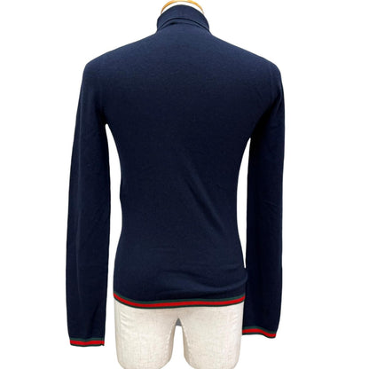 Gucci Cashmere 100% Web Stripe Turtleneck Lightweight Sweater XS — view 4