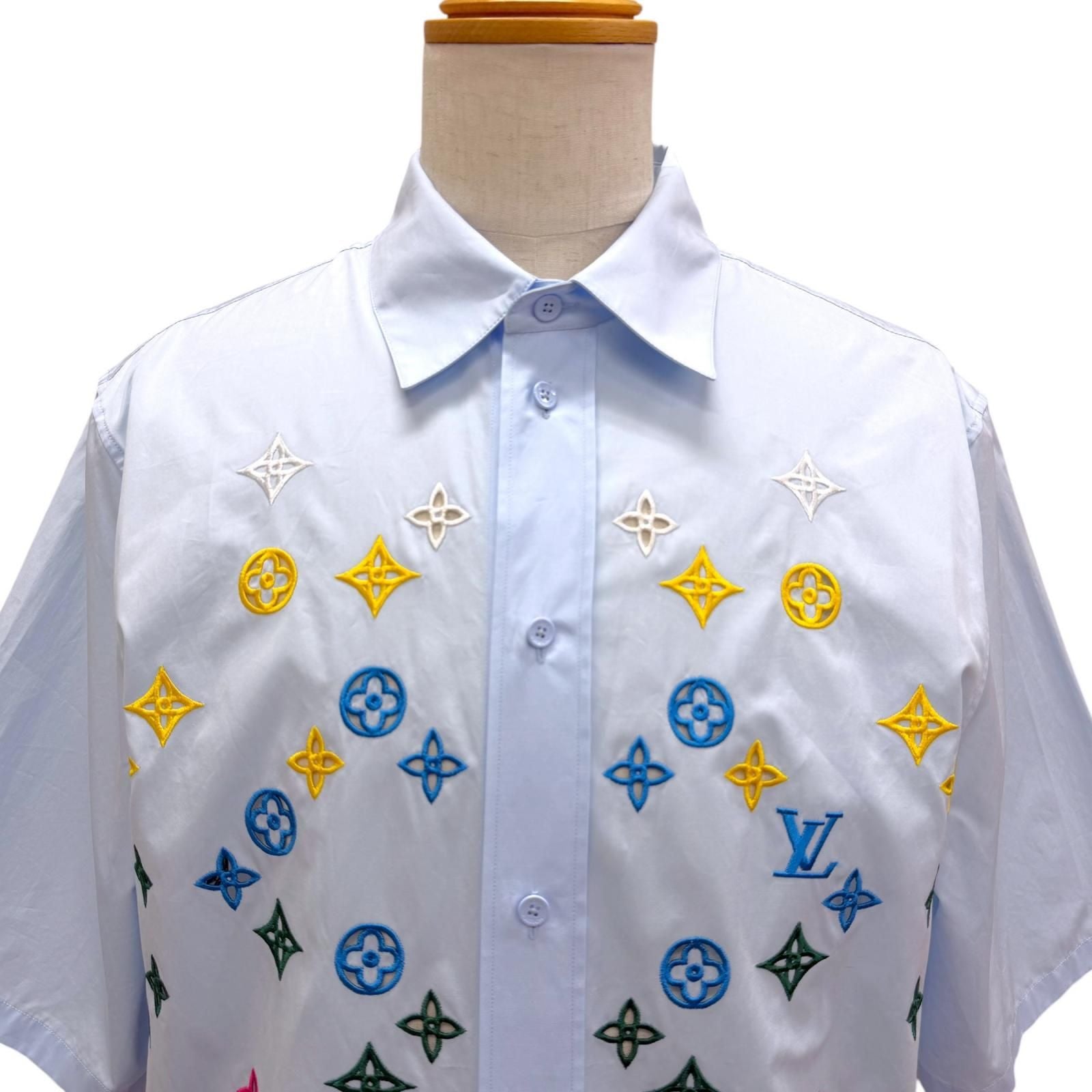 Louis Vuitton Monogram Flower Embroidery Short Sleeve Shirt — view 2