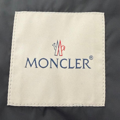 Moncler Gondry Plaid Leather Logo Patch Nylon Trim Hooded Zipup Down Jacket Gray — view 8