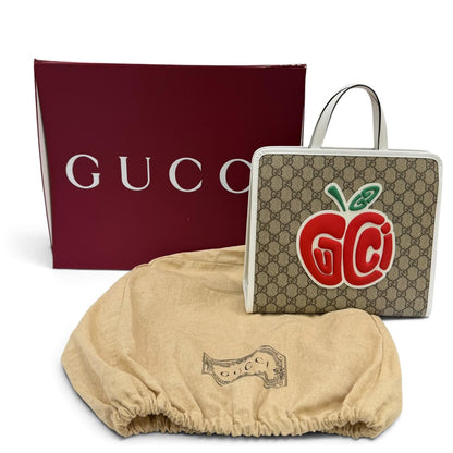 Gucci GG Supreme Children's Rubber Apple Tote Bag Beige White — view 2