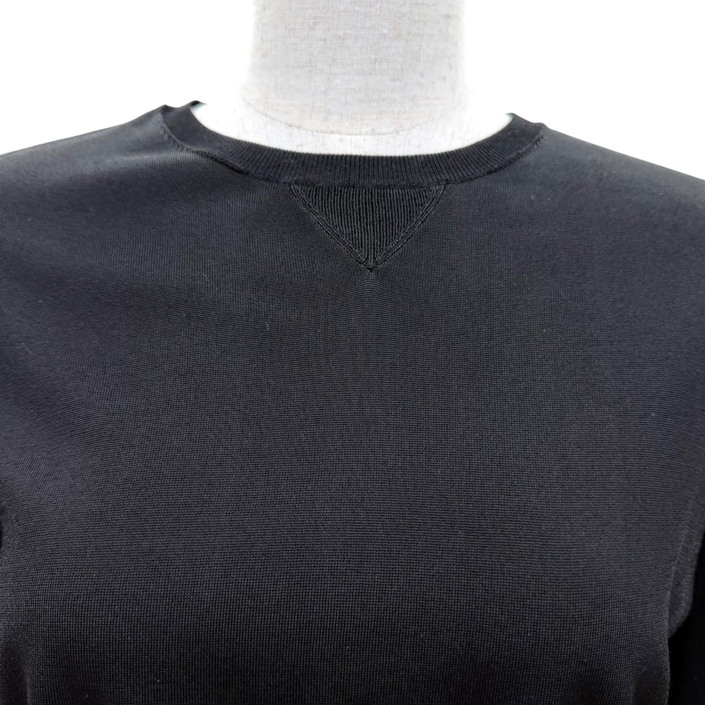 Chanel CC Logo Button Long Sleeve Knit Top Black Sweater 36 — view 2