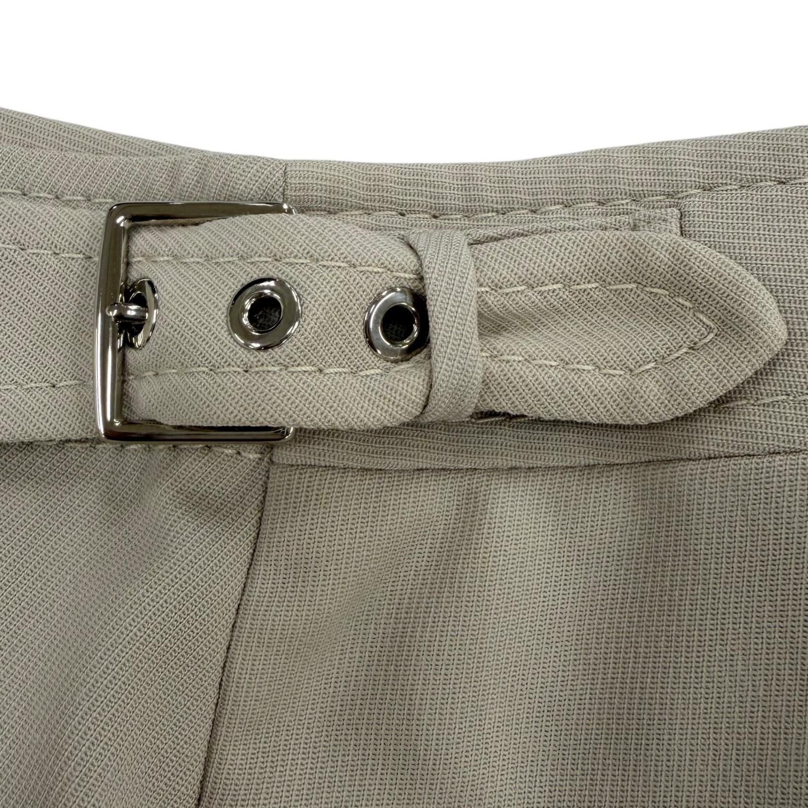 Hermes Virgin Wool Belt Design Culottes Pants Shorts Beige 36 — view 8