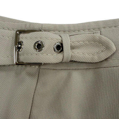 Hermes Virgin Wool Belt Design Culottes Pants Shorts Beige 36 — view 8