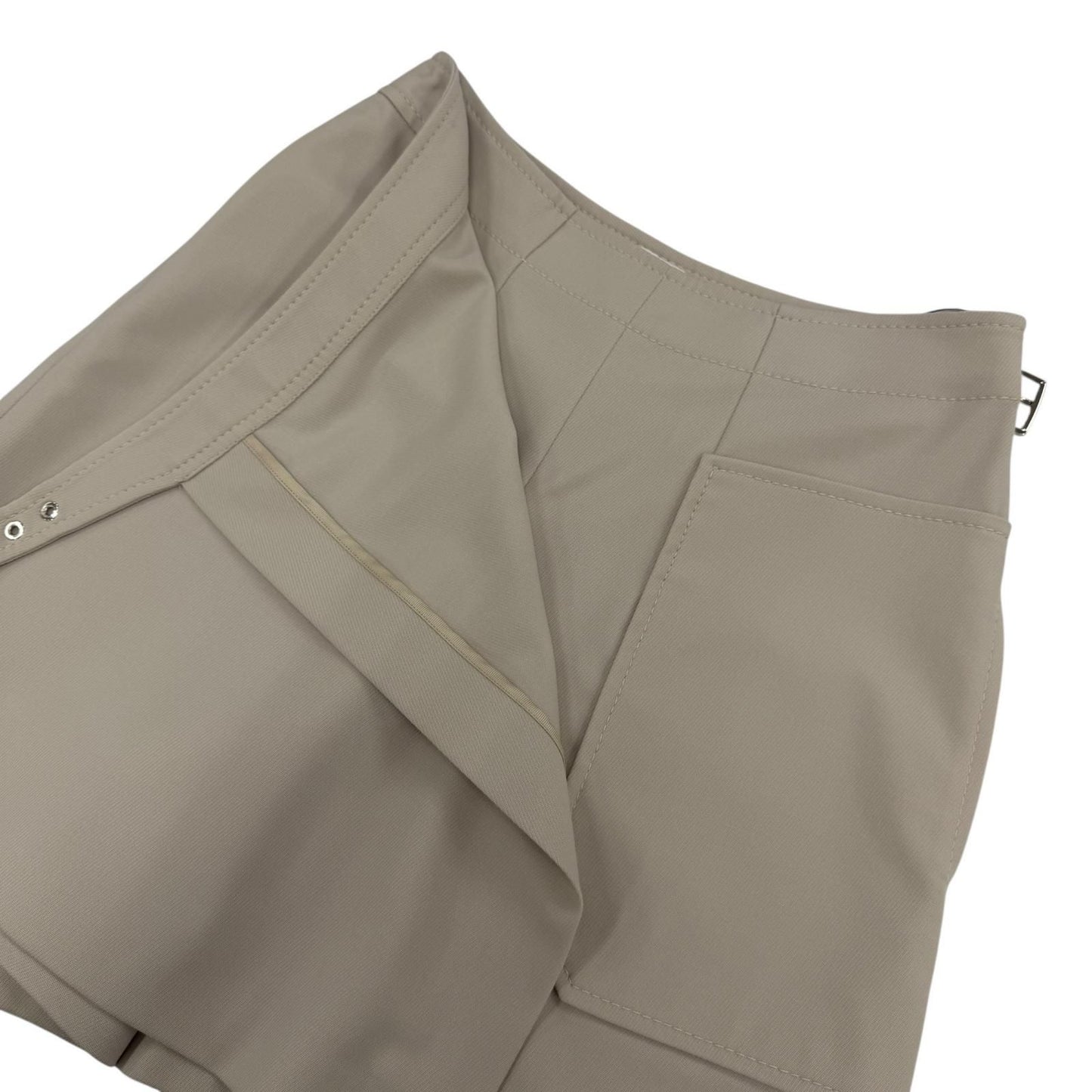 Hermes Virgin Wool Belt Design Culottes Pants Shorts Beige 36 — view 4