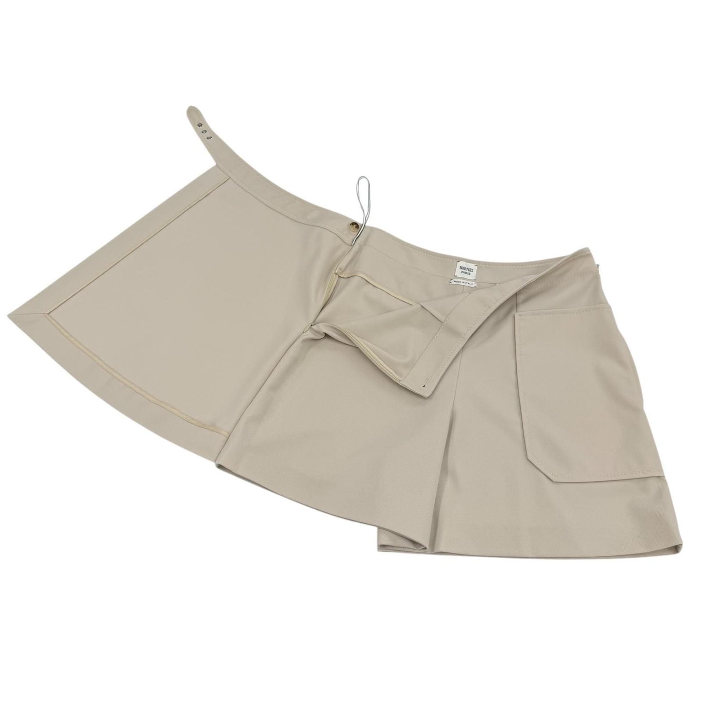 Hermes Virgin Wool Belt Design Culottes Pants Shorts Beige 36 — view 6