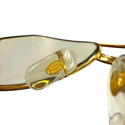 Cartier Vintage Two Bridge Teardrop Logo Eyewear Sunglasses Gold Prescription — view 8