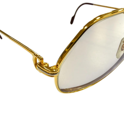 Cartier Vintage Two Bridge Teardrop Logo Eyewear Sunglasses Gold Prescription — view 7