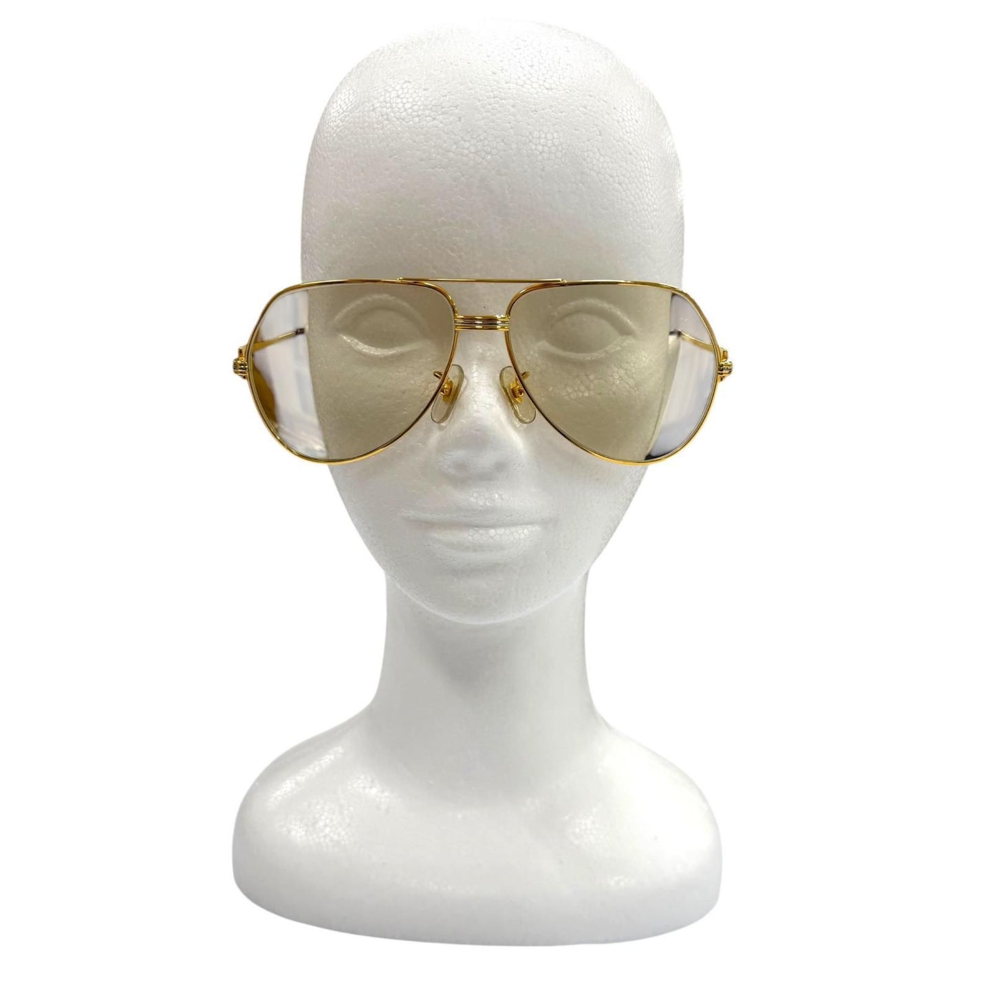 Cartier Vintage Two Bridge Teardrop Logo Eyewear Sunglasses Gold Prescription — view 2