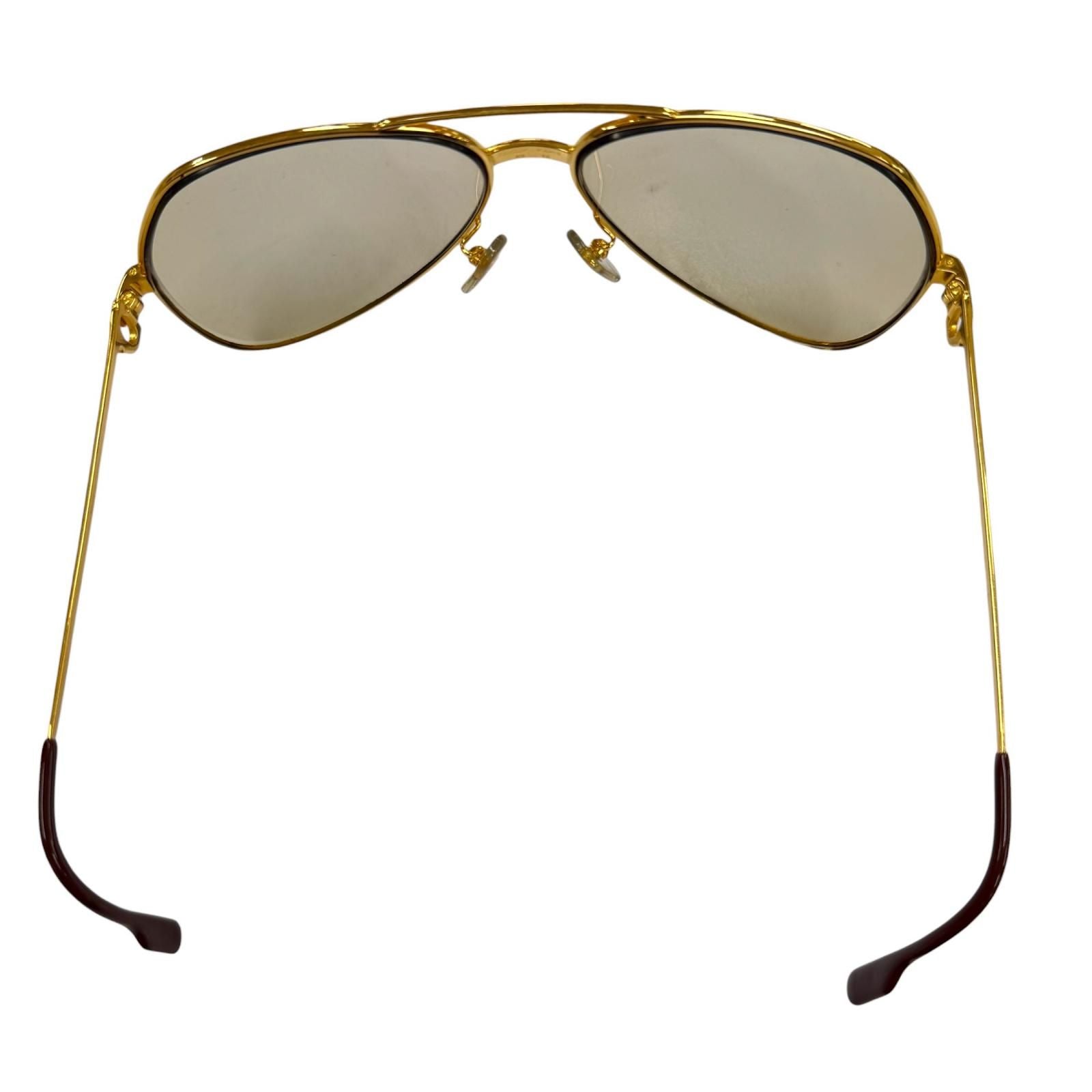 Cartier Vintage Two Bridge Teardrop Logo Eyewear Sunglasses Gold Prescription — view 5