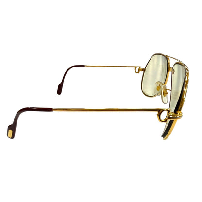Cartier Vintage Two Bridge Teardrop Logo Eyewear Sunglasses Gold Prescription — view 4