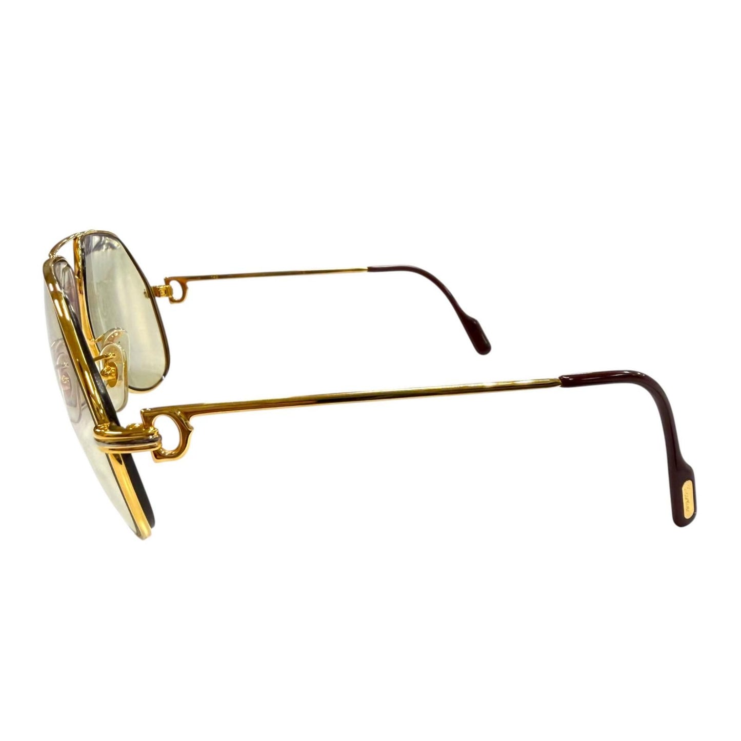 Cartier Vintage Two Bridge Teardrop Logo Eyewear Sunglasses Gold Prescription — view 3