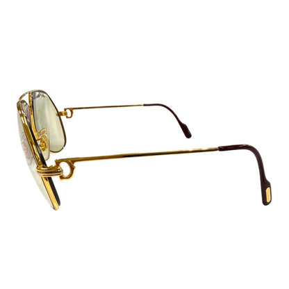 Cartier Vintage Two Bridge Teardrop Logo Eyewear Sunglasses Gold Prescription — view 3