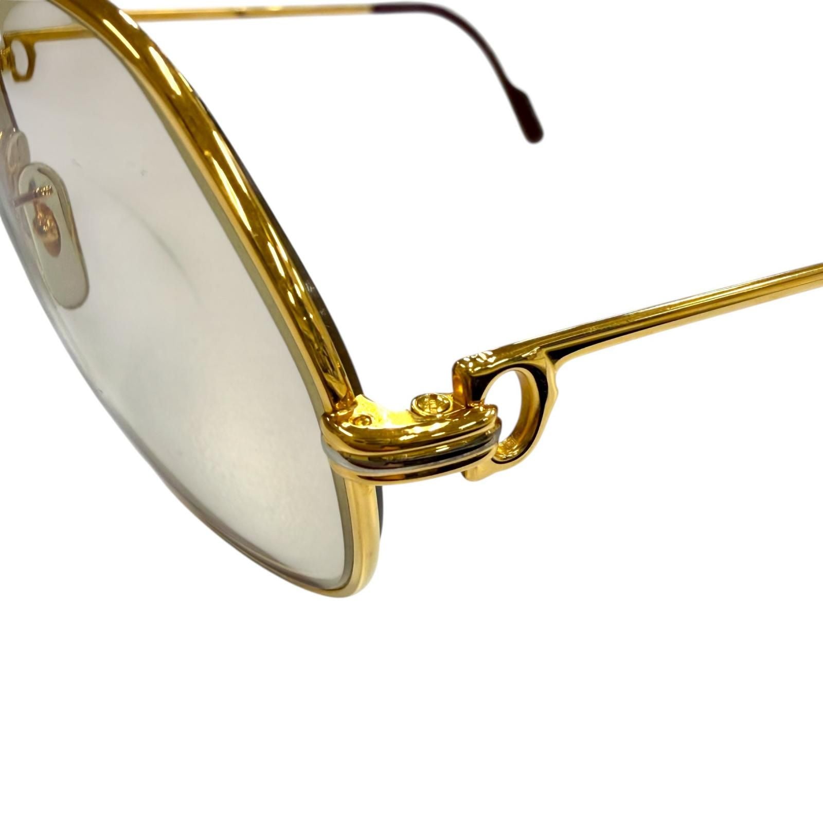 Cartier Vintage Two Bridge Teardrop Logo Eyewear Sunglasses Gold Prescription — view 6