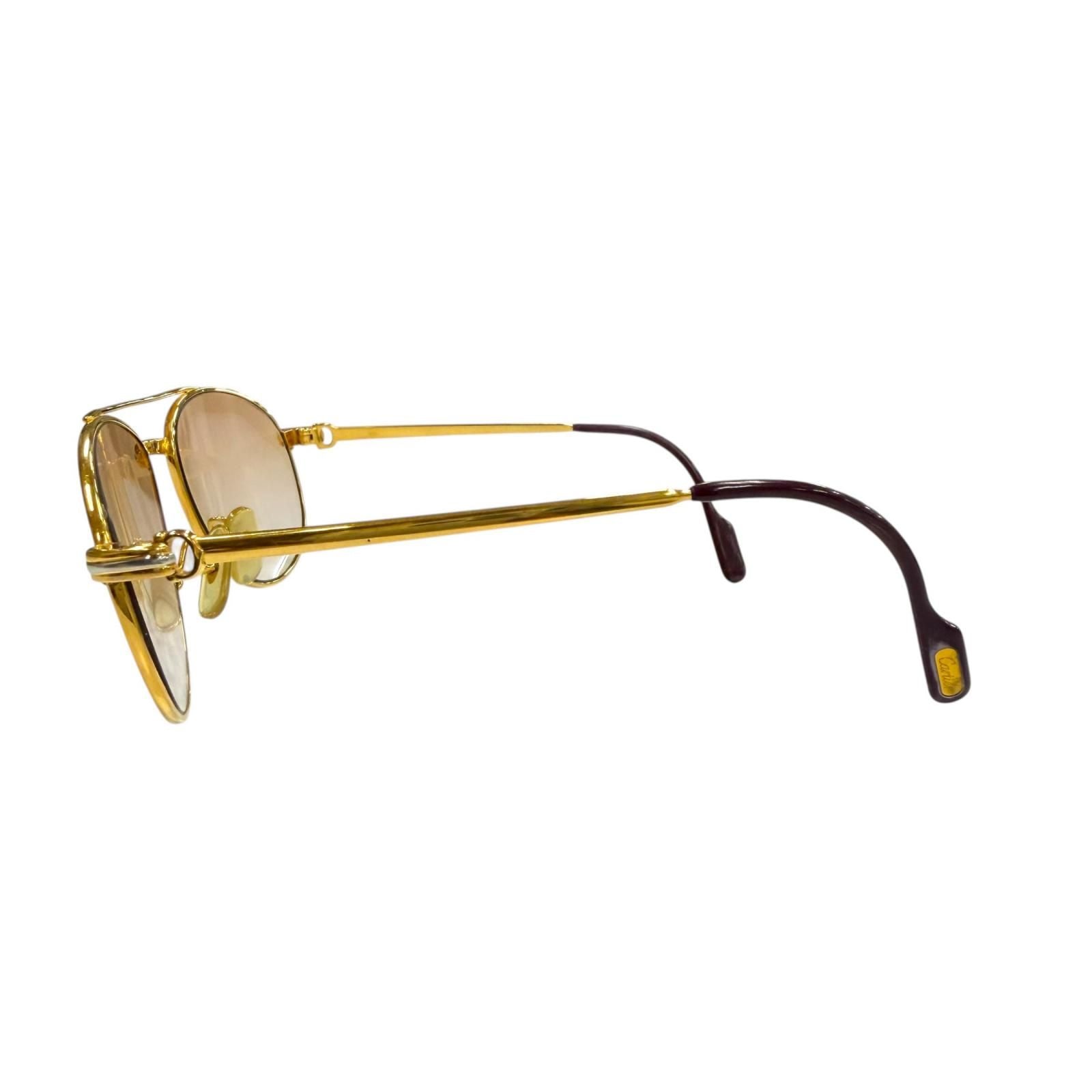 Cartier Vintage Trinity Two Bridge Teardrop Gradient Eyewear Sunglasses 54 16 — view 3