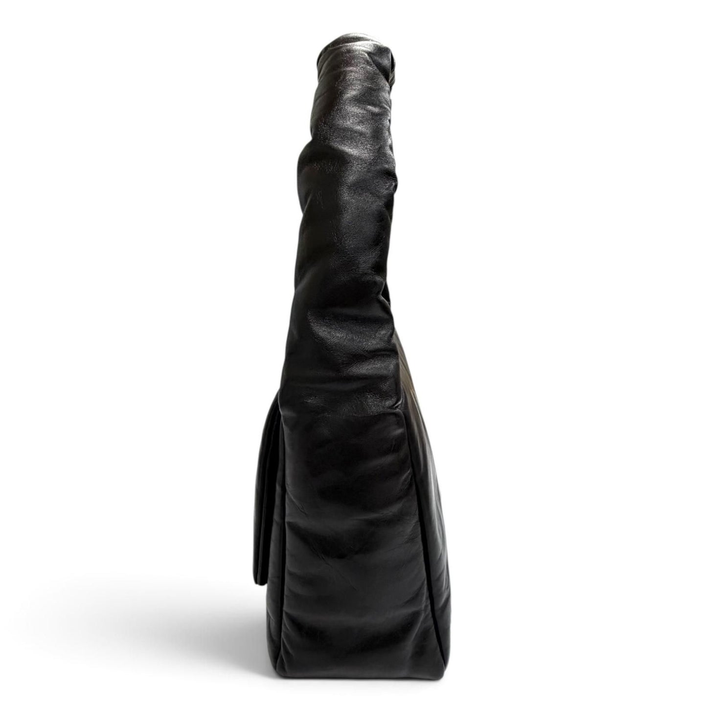 Balenciaga Monaco Leather Sling Bag One Handle Black Gold — view 5