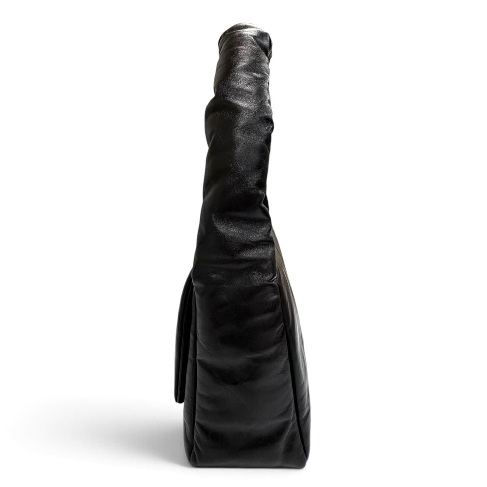 Balenciaga Monaco Leather Sling Bag One Handle Black Gold — view 5