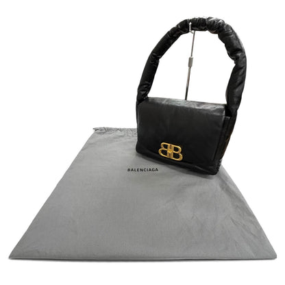 Balenciaga Monaco Leather Sling Bag One Handle Black Gold — view 2