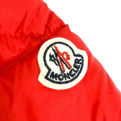 Moncler New Gastonet Logo Patch Hooded Down Jacket Red 116 Kids — view 6