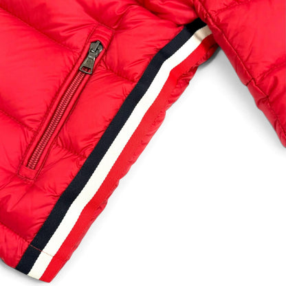Moncler New Gastonet Logo Patch Hooded Down Jacket Red 116 Kids — view 5