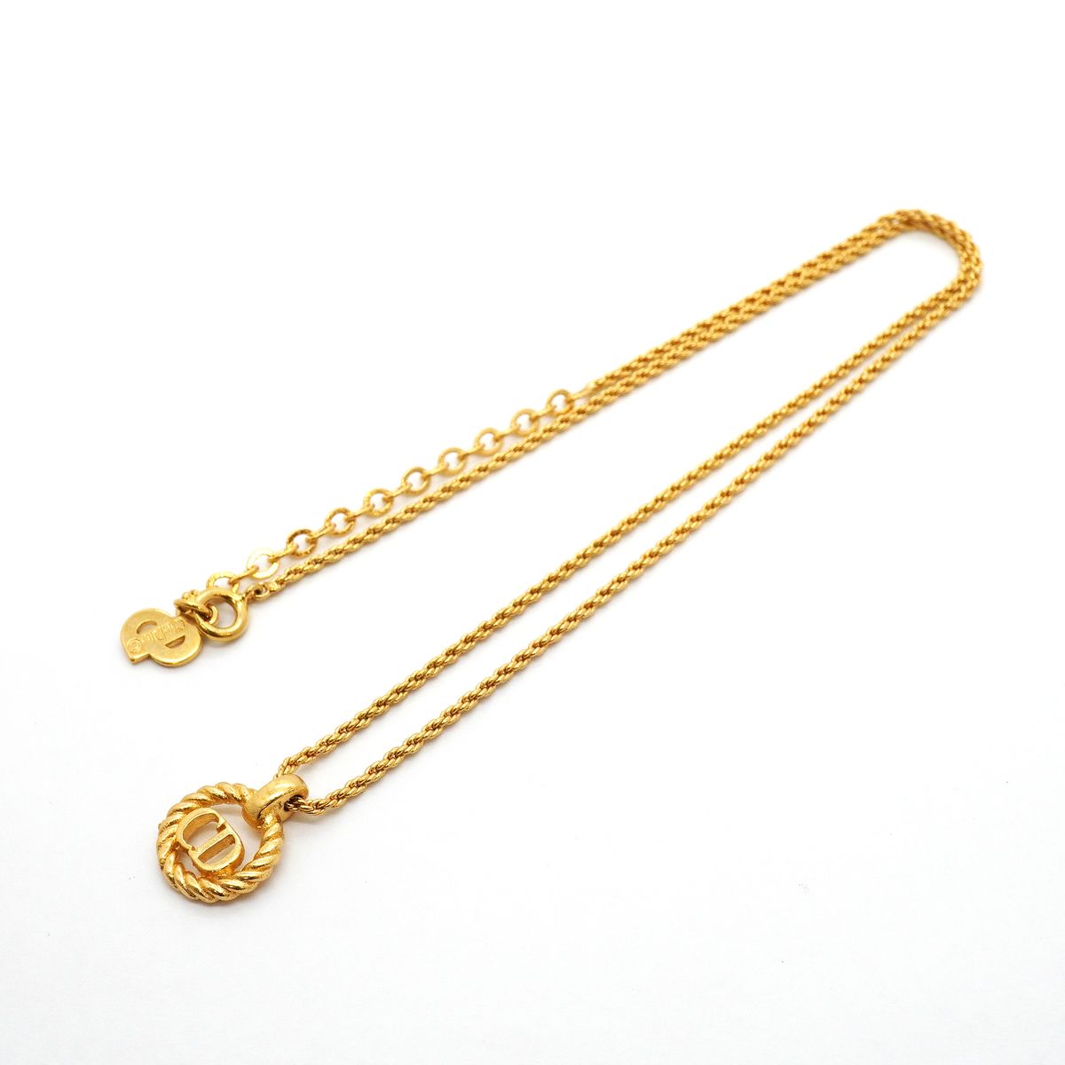 Dior Necklace CD Logo Round Circle Gold Plated — view 3