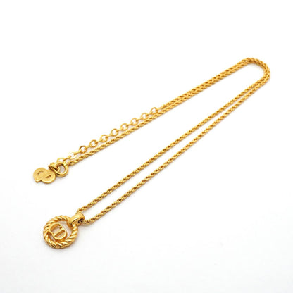 Dior Necklace CD Logo Round Circle Gold Plated — view 3