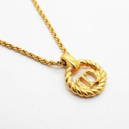 Dior Necklace CD Logo Round Circle Gold Plated — view 2