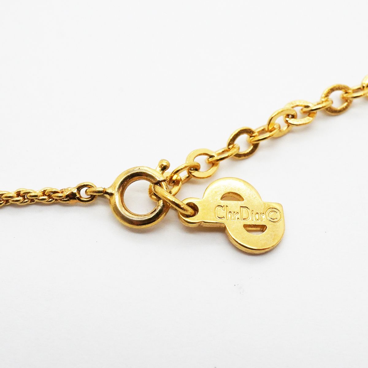 Dior Necklace CD Logo Round Circle Gold Plated — view 4