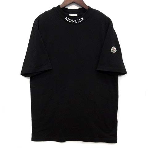 Moncler Mock Neck Logo T-Shirt Short Sleeve Black