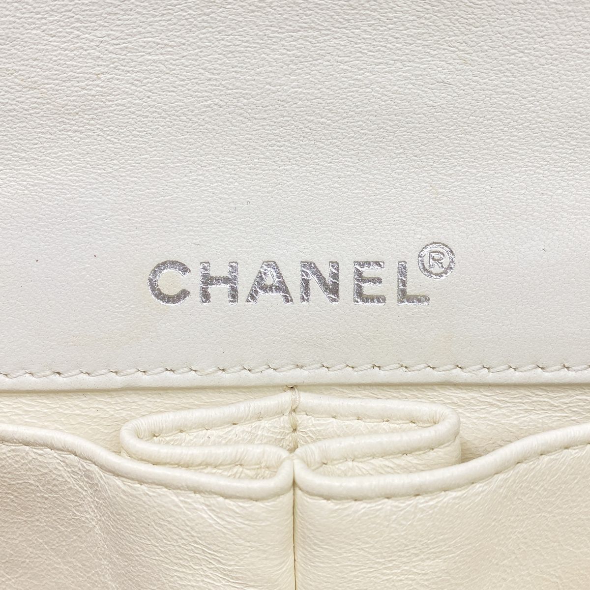 Chanel Shoulder Bag Choco Bar Patent Leather White Black Silver — view 5