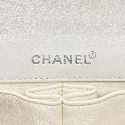 Chanel Shoulder Bag Choco Bar Patent Leather White Black Silver — view 5