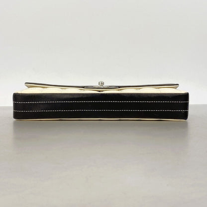 Chanel Shoulder Bag Choco Bar Patent Leather White Black Silver — view 3