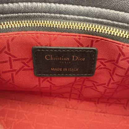 Dior Handbag Cannage Lady Leather Black Gold 2-Way Bag — view 5
