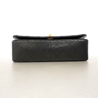 Chanel Shoulder Bag Quilted Lambskin Black Gold — view 3