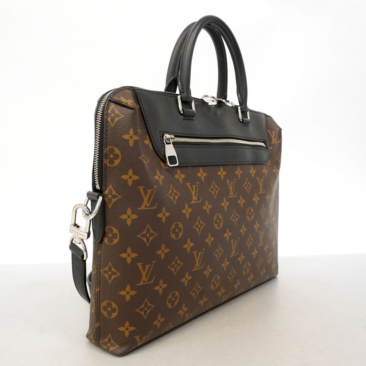 Louis Vuitton Business Bag Monogram Macassar Porte Documents Jour Brown Black — view 2
