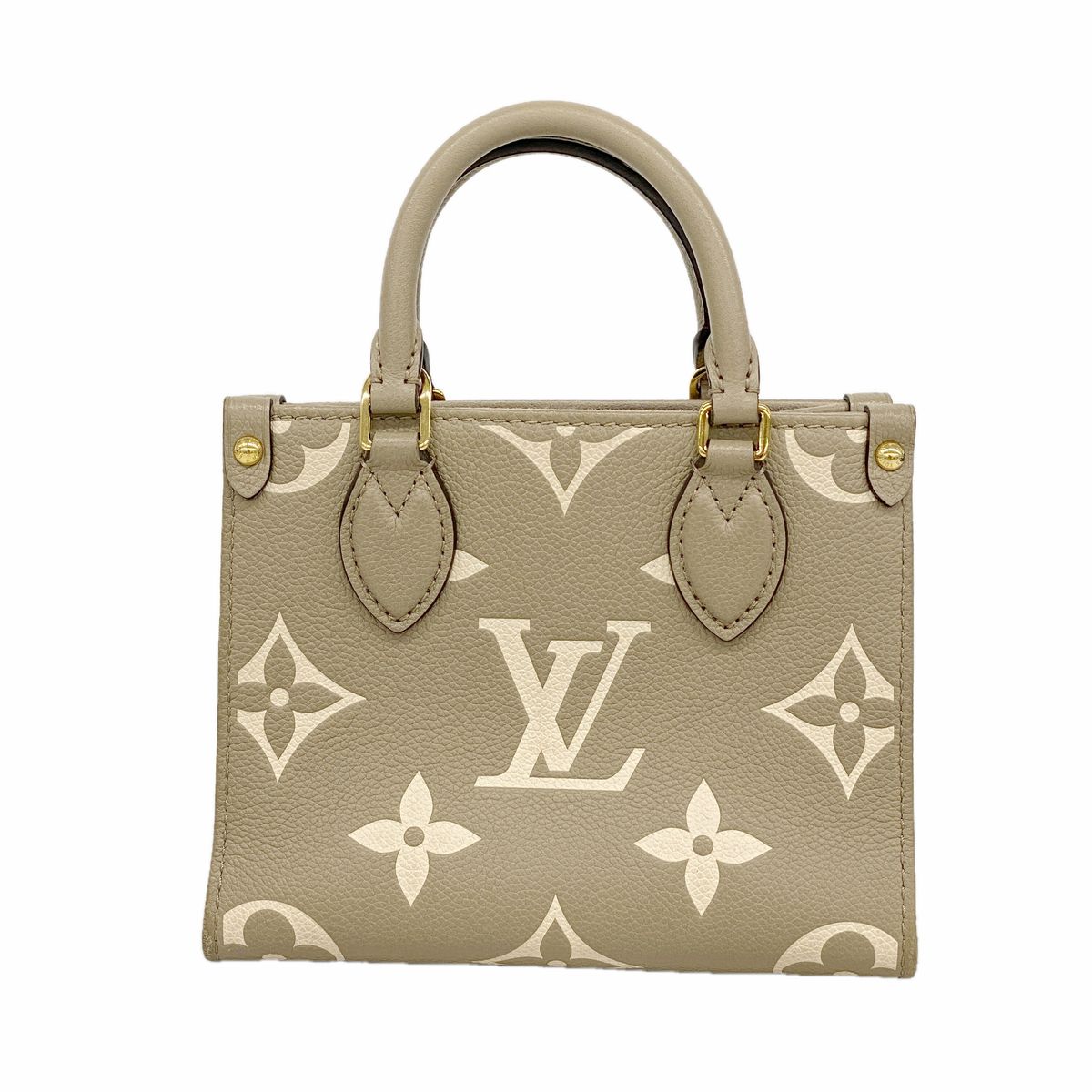 Louis Vuitton Handbag Monogram Empreinte Bicolor On The Go BB Tourterelle Cream
