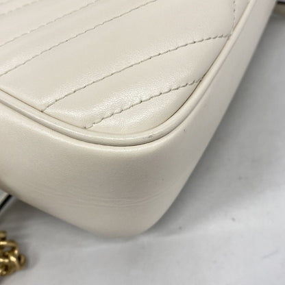 Gucci Shoulder Bag GG Marmont Leather Ivory Gold — view 6