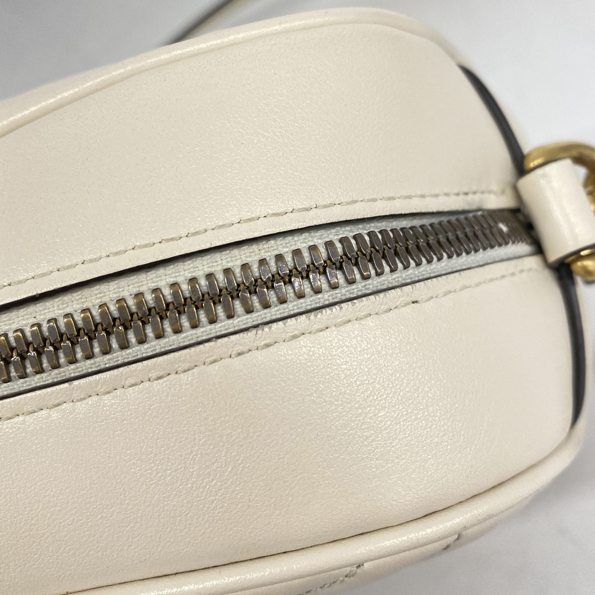 Gucci Shoulder Bag GG Marmont Leather Ivory Gold — view 7