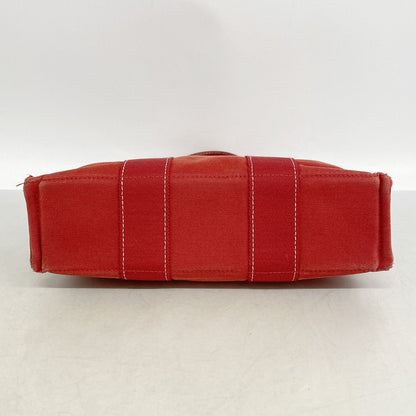 Hermes Tote Bag Deauville PM Canvas Red Silver — view 3
