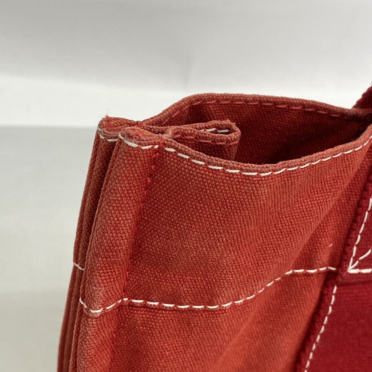 Hermes Tote Bag Deauville PM Canvas Red Silver — view 8