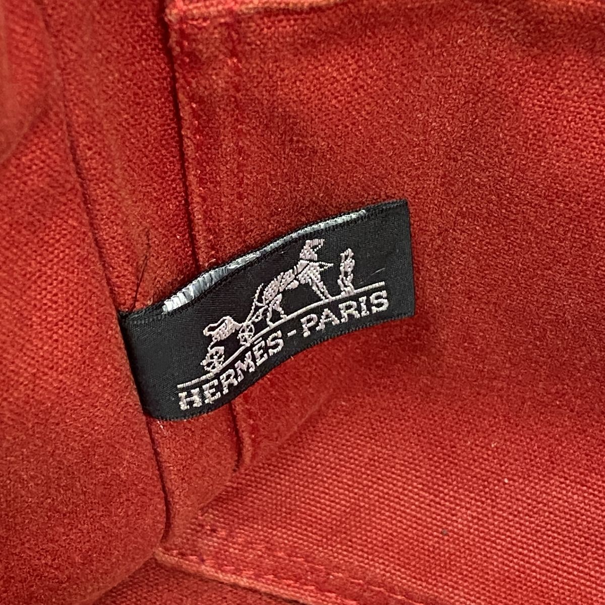 Hermes Tote Bag Deauville PM Canvas Red Silver — view 5
