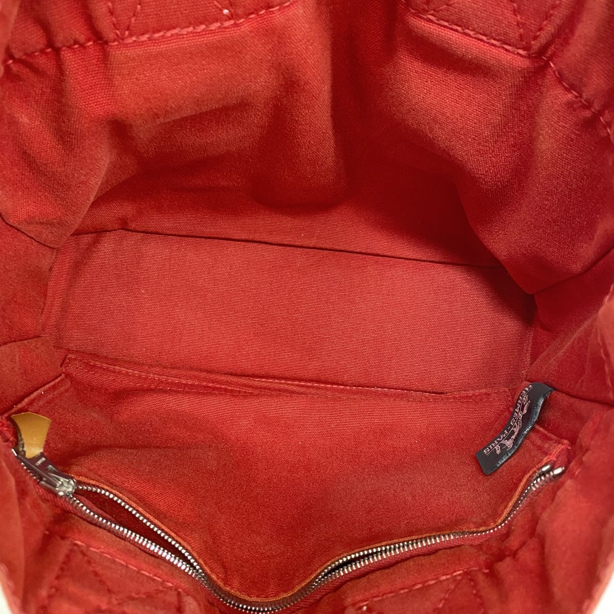 Hermes Tote Bag Deauville PM Canvas Red Silver — view 4