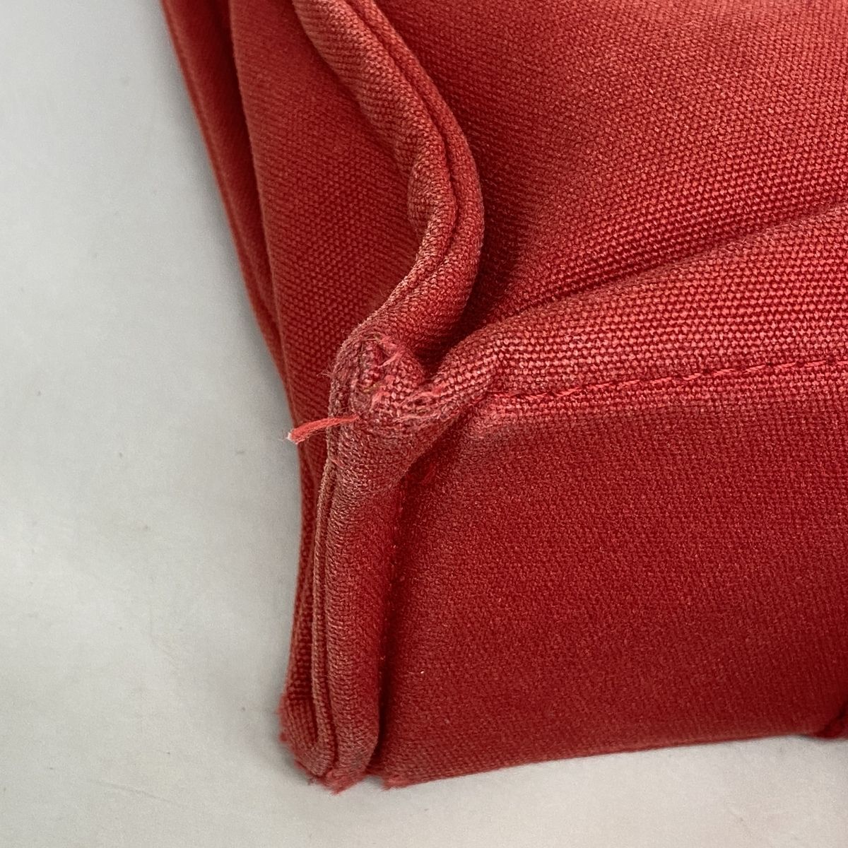 Hermes Tote Bag Deauville PM Canvas Red Silver — view 6