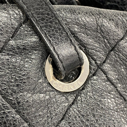 Chanel Tote Bag on the Road Leather Black Silver — view 8