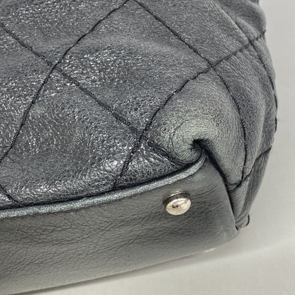 Chanel Tote Bag on the Road Leather Black Silver — view 6