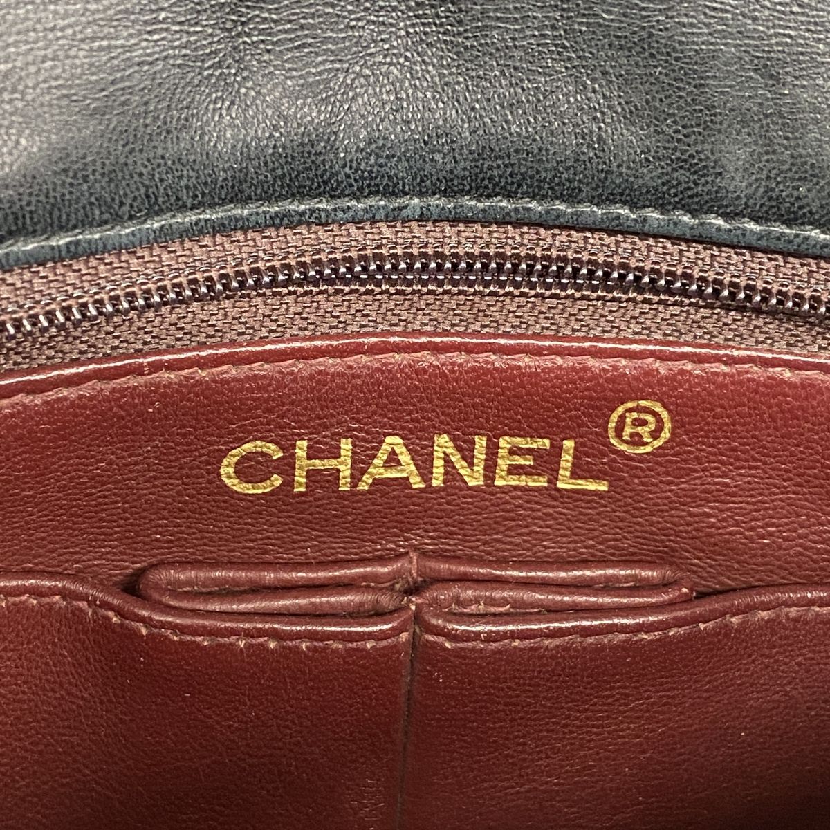 Chanel Shoulder Bag Mini Quilted Lambskin Black Gold — view 5