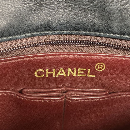 Chanel Shoulder Bag Mini Quilted Lambskin Black Gold — view 5