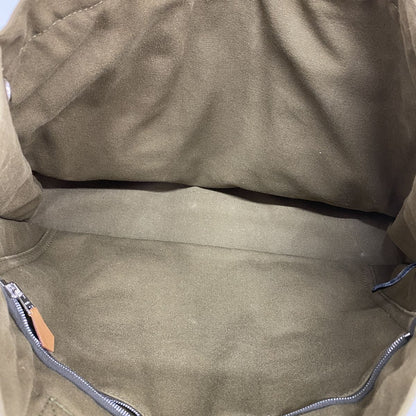 Hermes Tote Bag Fourre Tout MM Canvas Khaki Silver — view 4