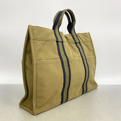 Hermes Tote Bag Fourre Tout MM Canvas Khaki Silver — view 2