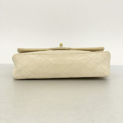 Chanel Shoulder Bag Quilted Lambskin Beige Gold — view 3