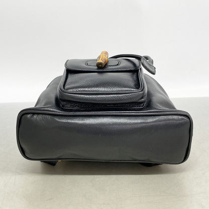 Gucci Backpack Bamboo Leather Black Gold — view 3
